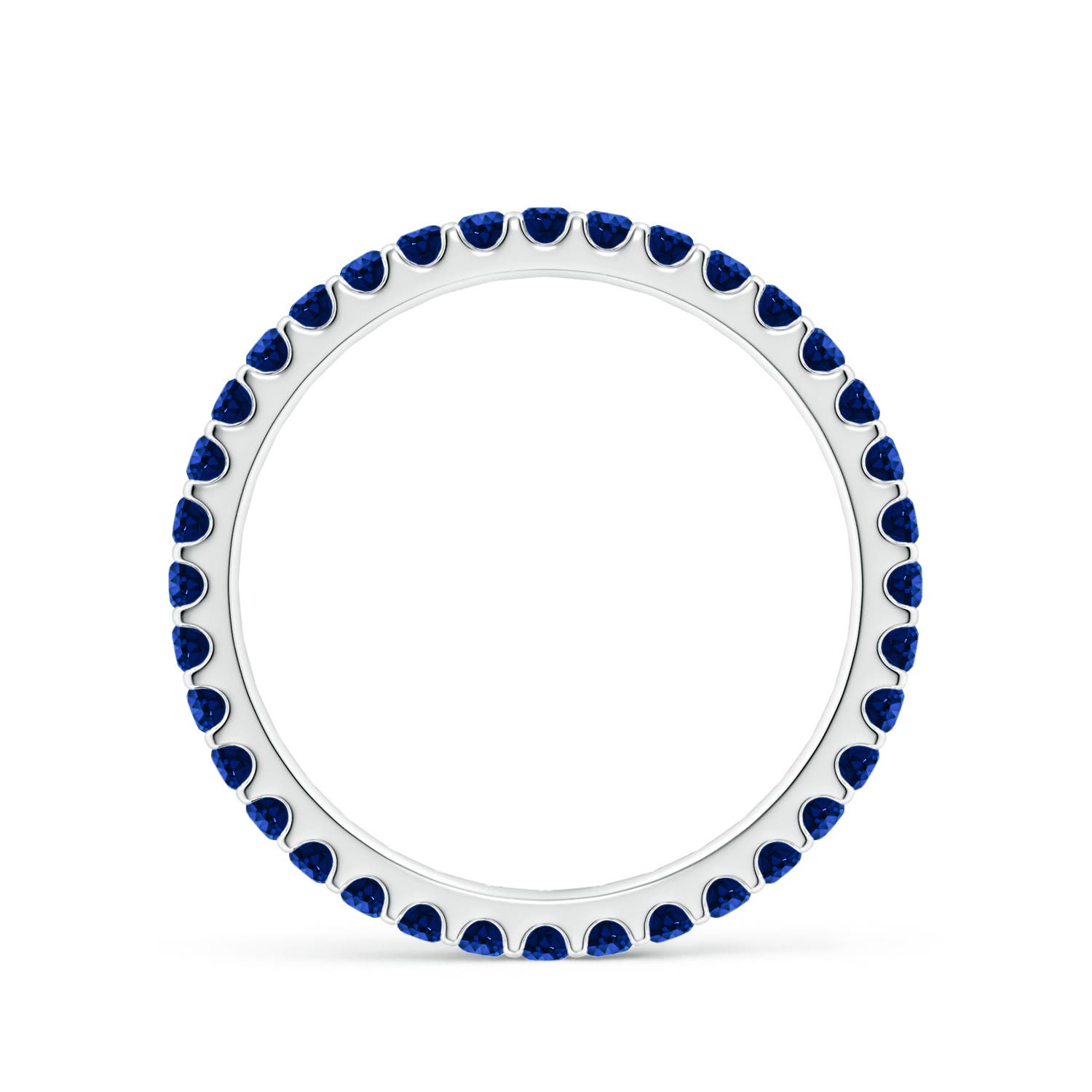 1.7mm AAAA Shared Prong Set Eternity Sapphire Wedding Ring in 55 White Gold