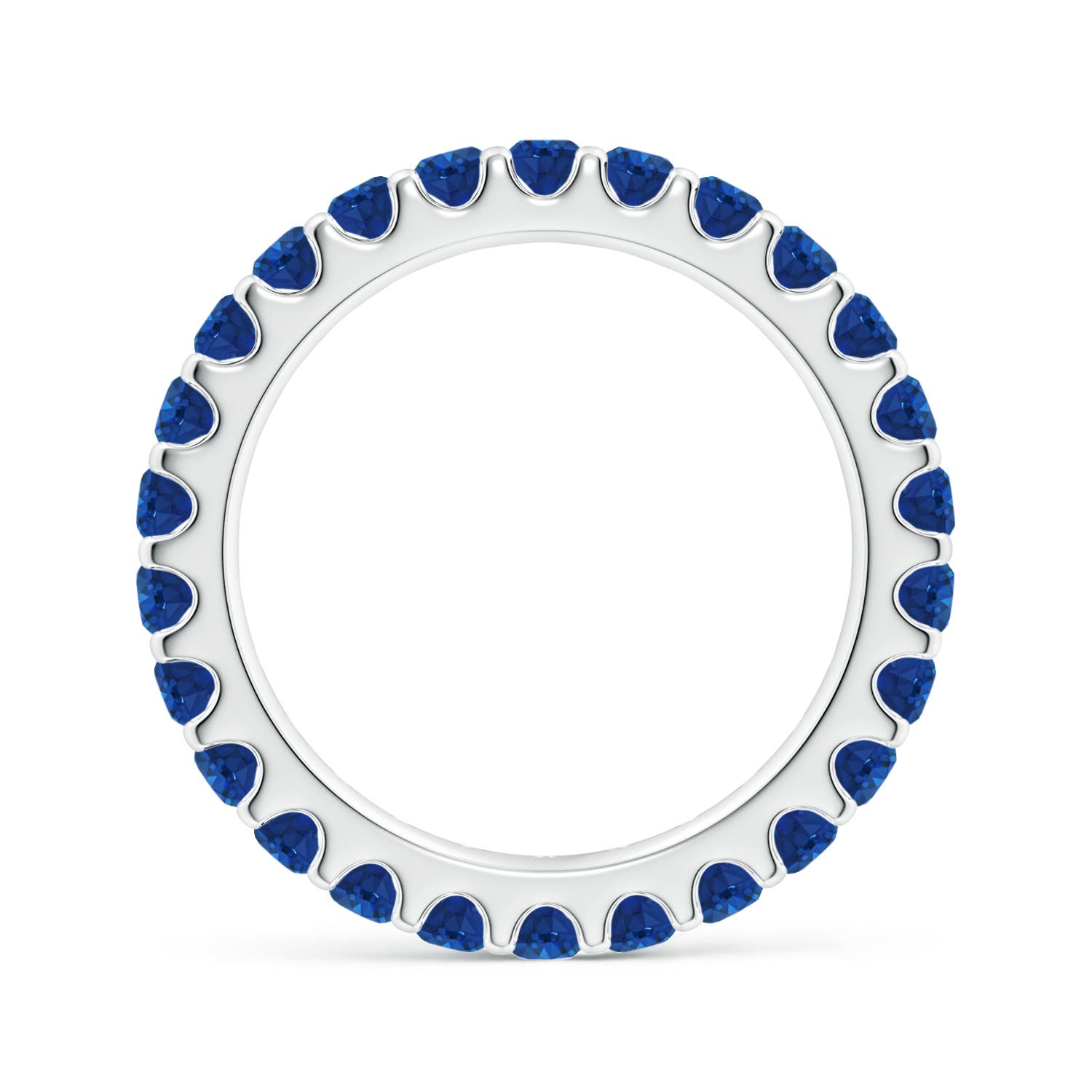 2.8mm AAA Shared Prong Set Eternity Sapphire Wedding Ring in 55 18K White Gold