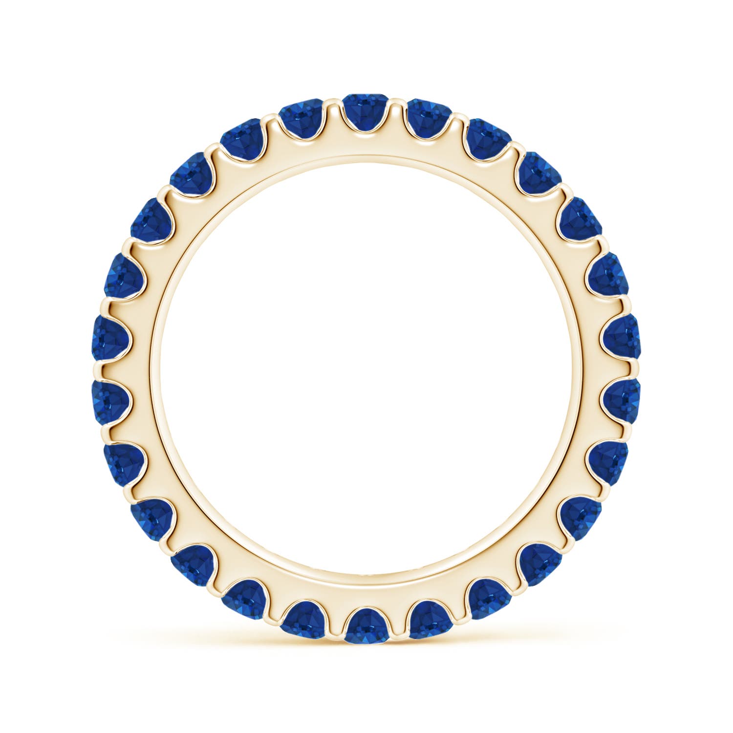 2.8mm AAA Shared Prong Set Eternity Sapphire Wedding Ring in 55 Yellow Gold
