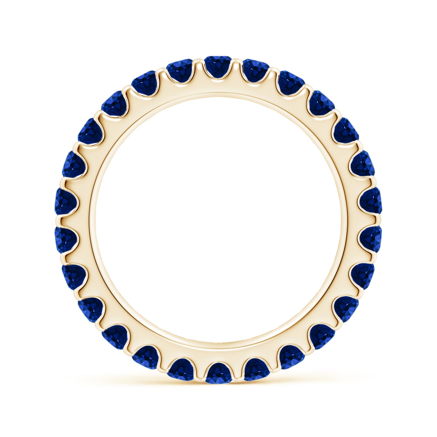 2.8mm AAAA Shared Prong Set Eternity Sapphire Wedding Ring in 55 Yellow Gold