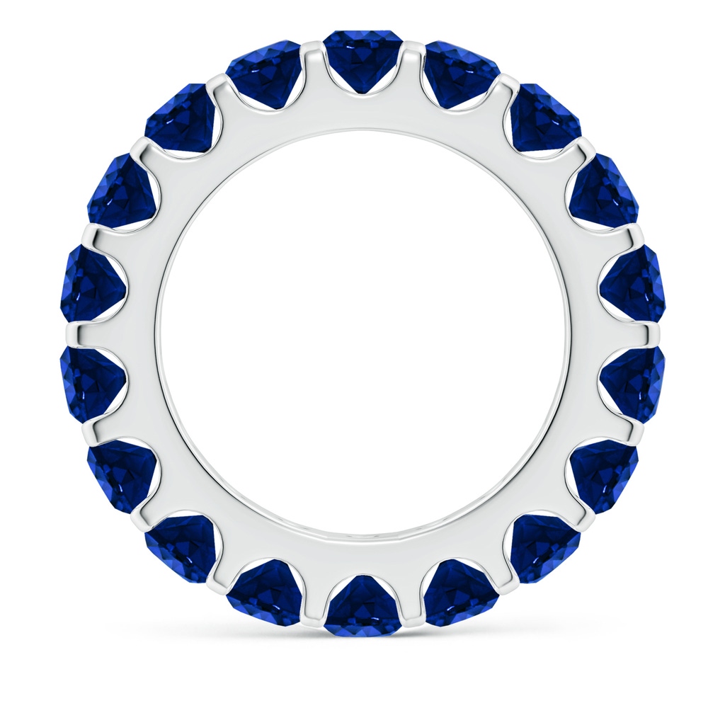 4mm Lab-Grown Shared Prong Set Eternity Sapphire Wedding Ring in 55 White Gold - side 199
