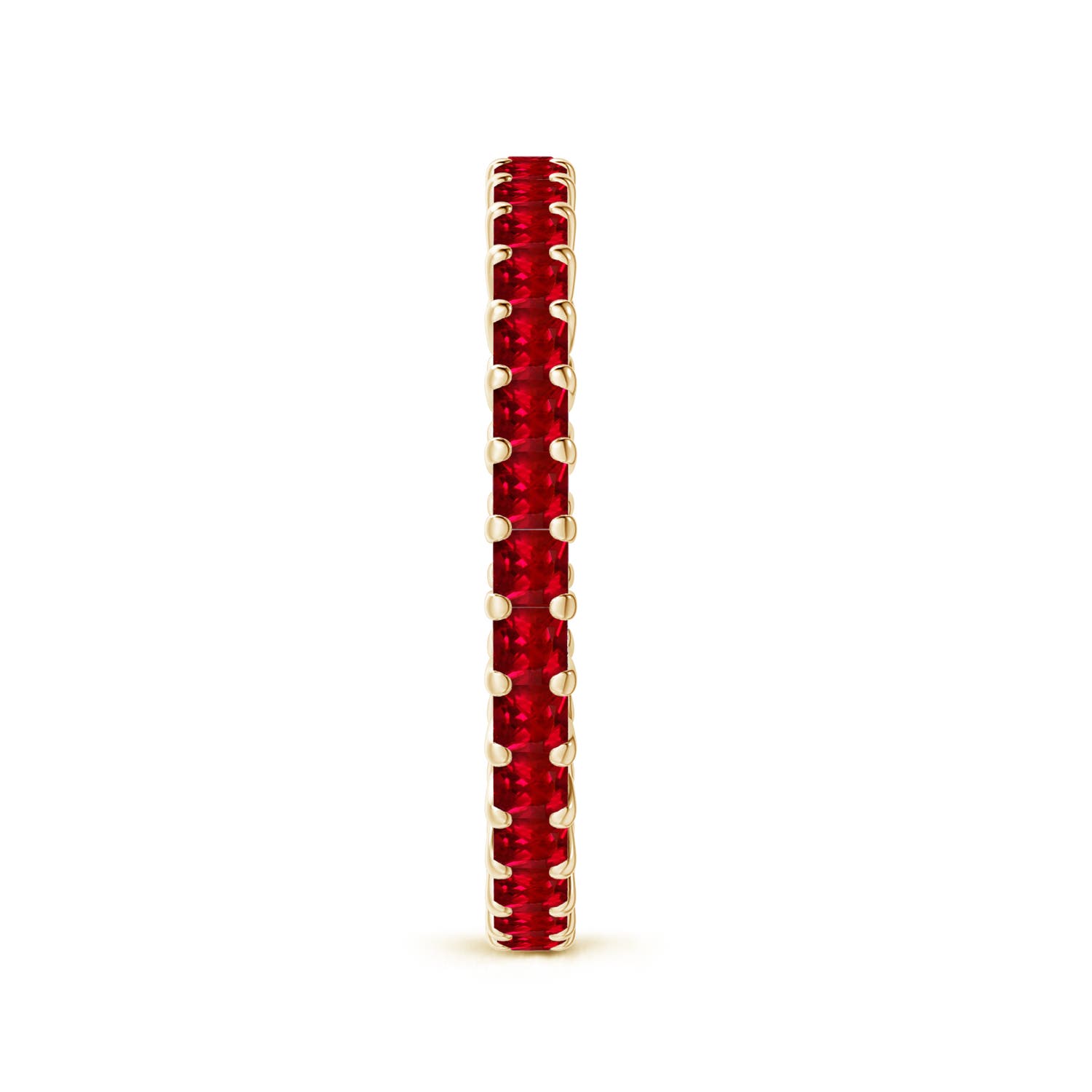1.8mm AAAA Shared Prong Set Square Ruby Eternity Ring in 70 Yellow Gold - side 6