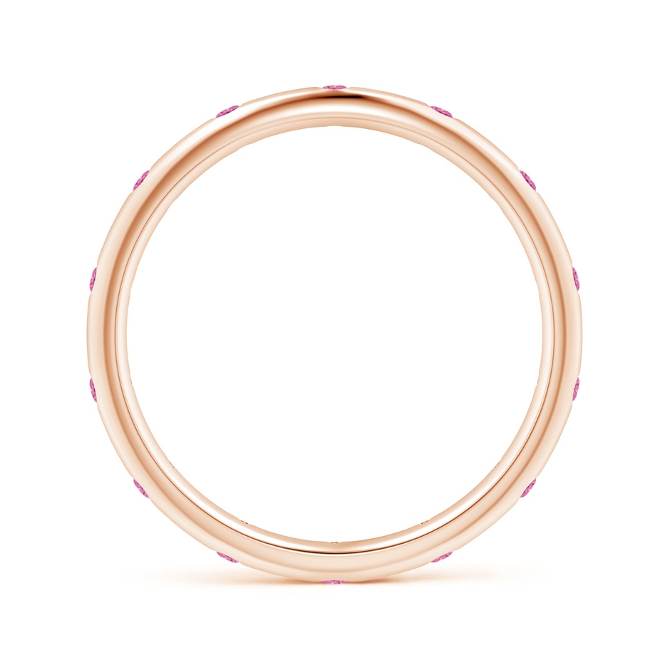 1.3mm AAA Gypsy-Set Round Pink Sapphire Eternity Ring in Rose Gold side 199