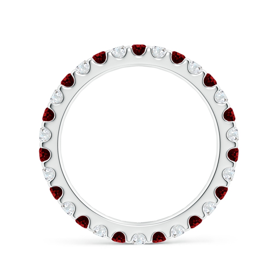 2mm AAAA Shared Prong Ruby and Diamond Eternity Band in 60 White Gold side 199