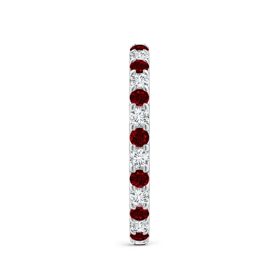 2mm AAAA Shared Prong Ruby and Diamond Eternity Band in 60 White Gold side 299