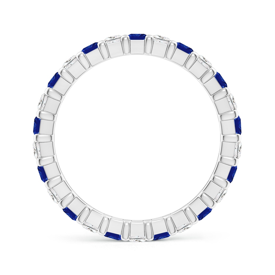 2.3mm AAAA Shared Prong Square Sapphire and Diamond Eternity Ring in 65 P950 Platinum side 199