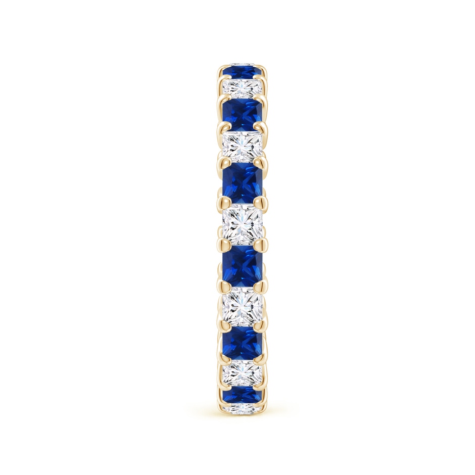 2.3mm AAAA Shared Prong Square Sapphire and Diamond Eternity Ring in 65 Yellow Gold side 299