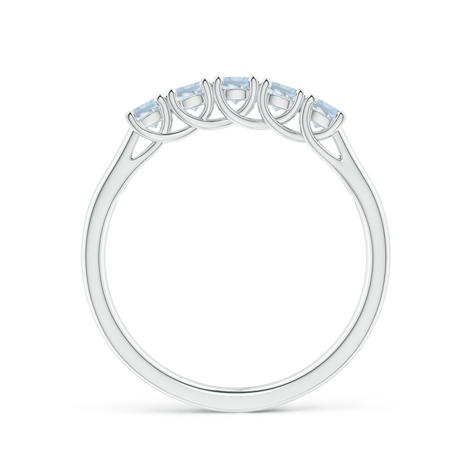 2.8mm A Half Eternity Five Stone Aquamarine Wedding Ring in 18K White Gold side 199