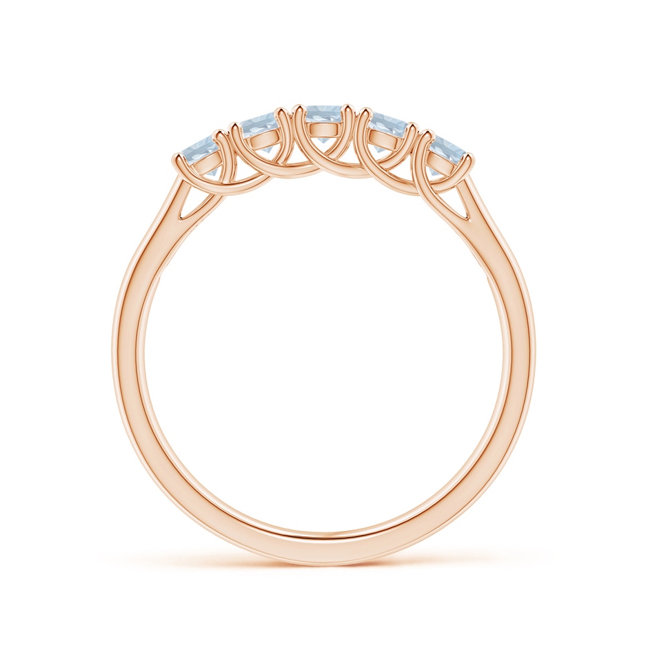 2.8mm A Half Eternity Five Stone Aquamarine Wedding Ring in Rose Gold side 199