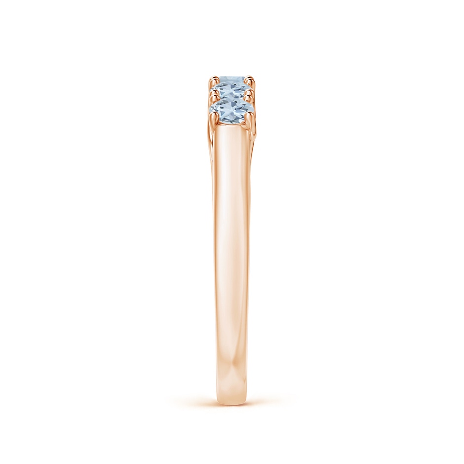2.8mm A Half Eternity Five Stone Aquamarine Wedding Ring in Rose Gold side 299