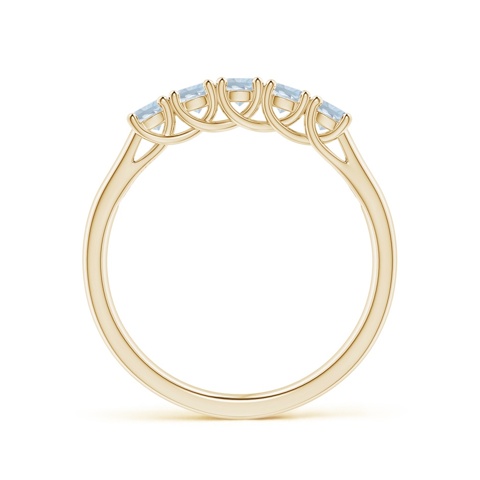 2.8mm A Half Eternity Five Stone Aquamarine Wedding Ring in Yellow Gold side 199
