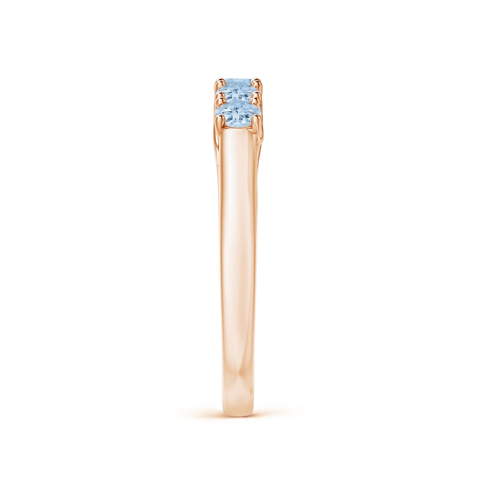 2.8mm AA Half Eternity Five Stone Aquamarine Wedding Ring in 18K Rose Gold side 299
