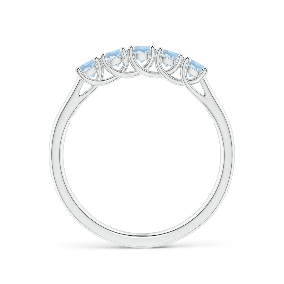 2.8mm AA Half Eternity Five Stone Aquamarine Wedding Ring in White Gold side 199