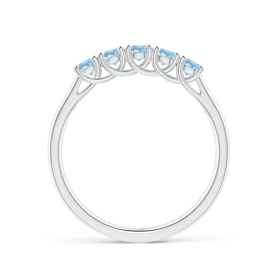 2.8mm AAA Half Eternity Five Stone Aquamarine Wedding Ring in S999 Silver side 199