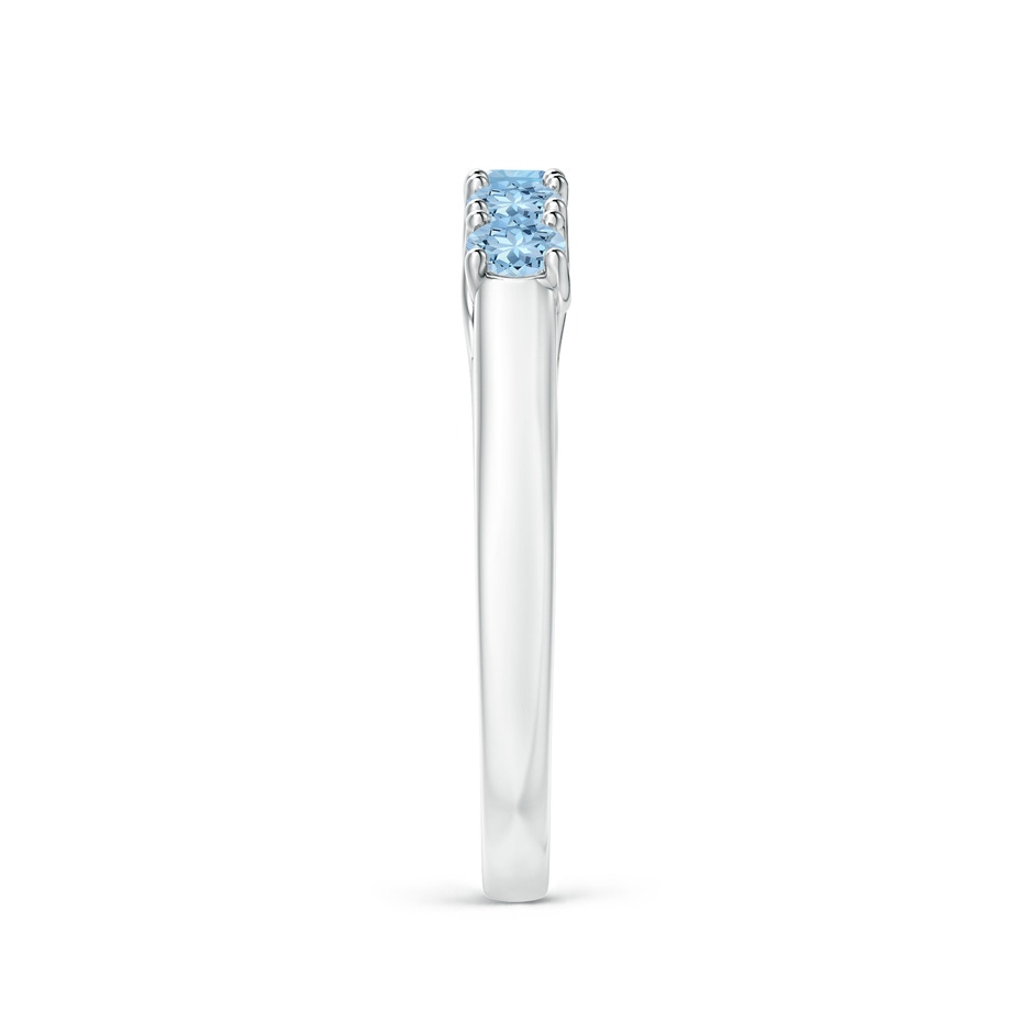 2.8mm AAA Half Eternity Five Stone Aquamarine Wedding Ring in S999 Silver side 299