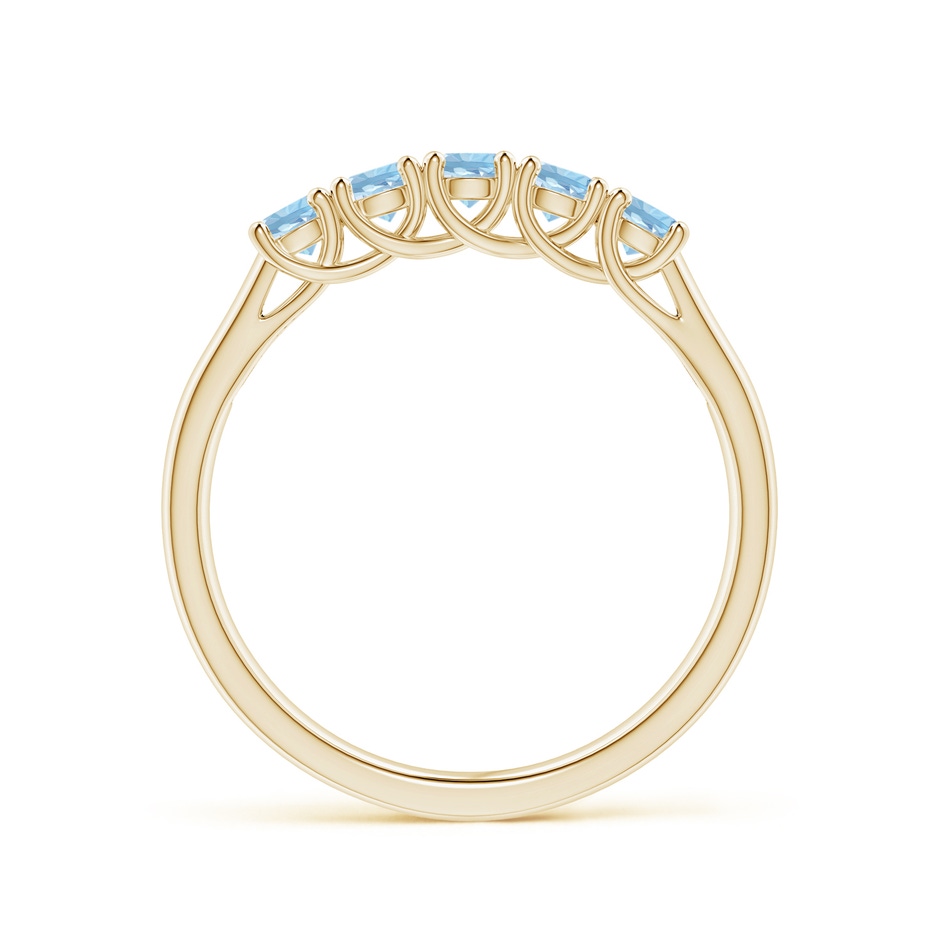 2.8mm AAA Half Eternity Five Stone Aquamarine Wedding Ring in Yellow Gold side 199