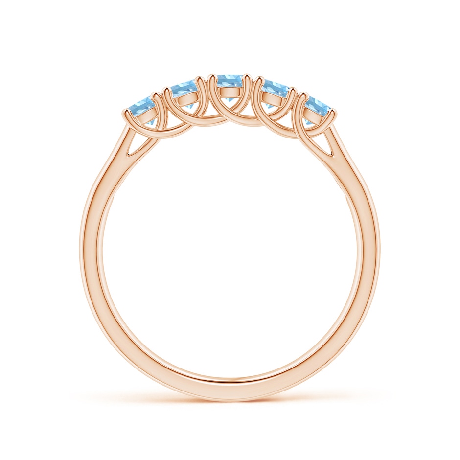 2.8mm AAAA Half Eternity Five Stone Aquamarine Wedding Ring in Rose Gold side 199