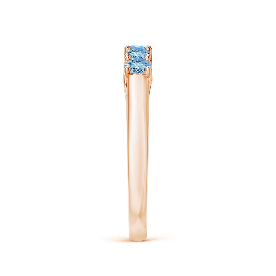 2.8mm AAAA Half Eternity Five Stone Aquamarine Wedding Ring in Rose Gold side 299