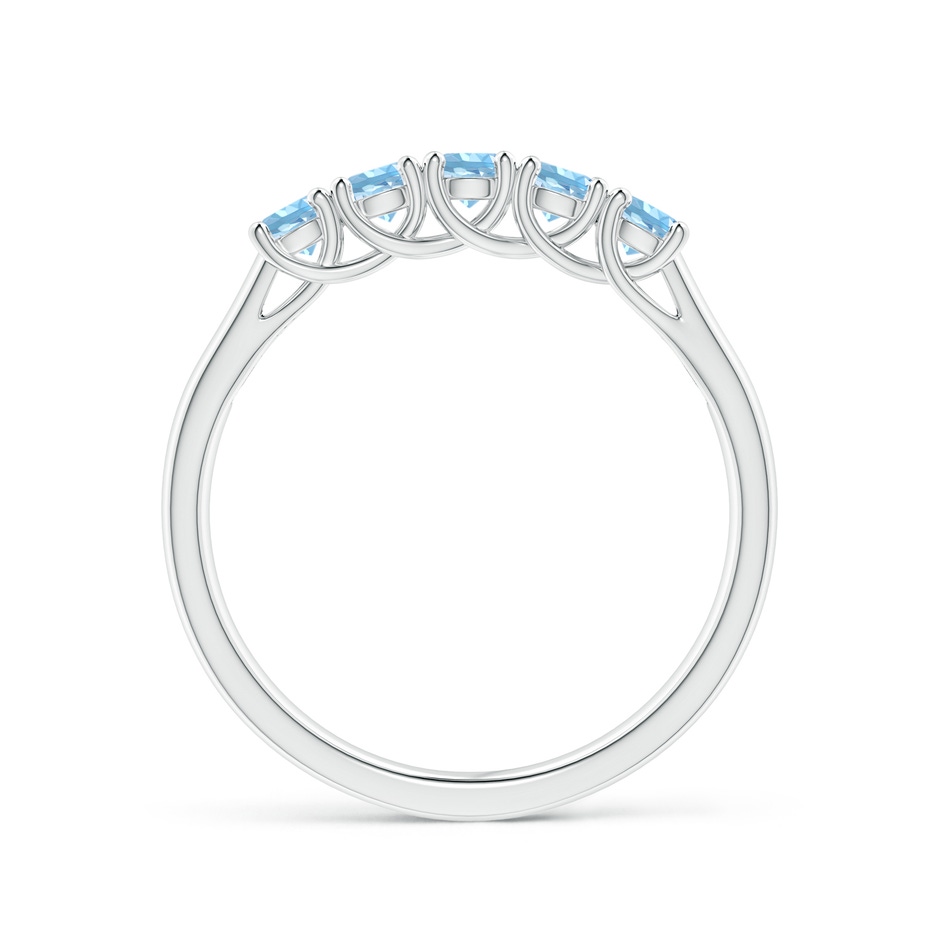2.8mm AAAA Half Eternity Five Stone Aquamarine Wedding Ring in S999 Silver side 199