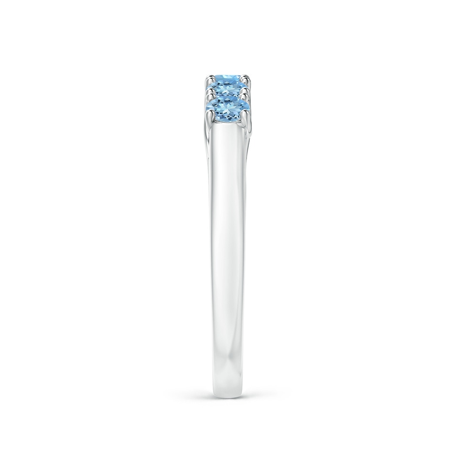 2.8mm AAAA Half Eternity Five Stone Aquamarine Wedding Ring in S999 Silver side 299
