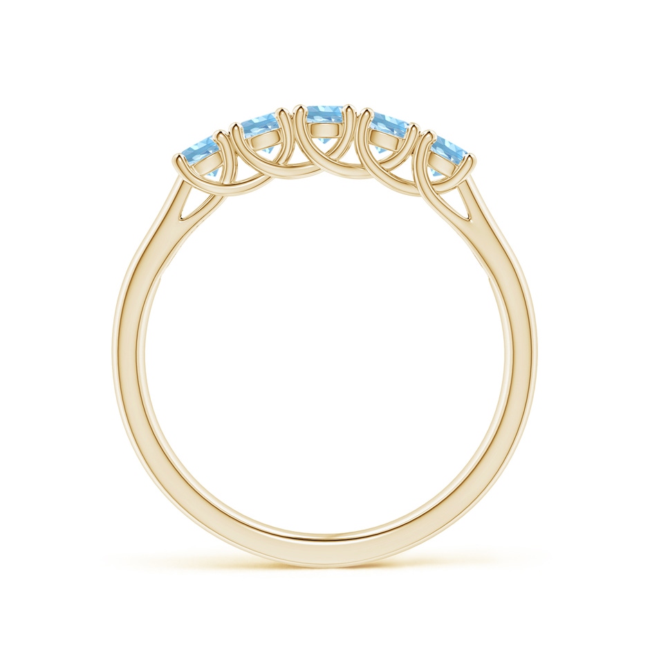 2.8mm AAAA Half Eternity Five Stone Aquamarine Wedding Ring in Yellow Gold side 199
