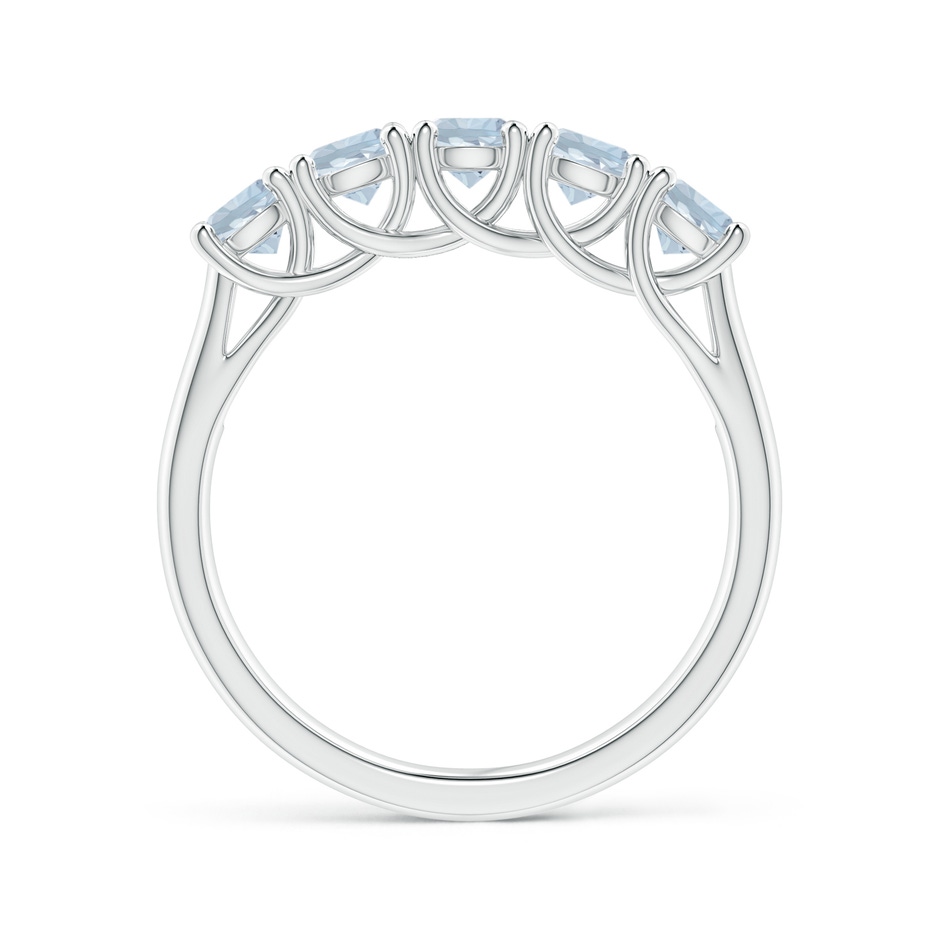 3.8mm A Half Eternity Five Stone Aquamarine Wedding Ring in 18K White Gold side 199