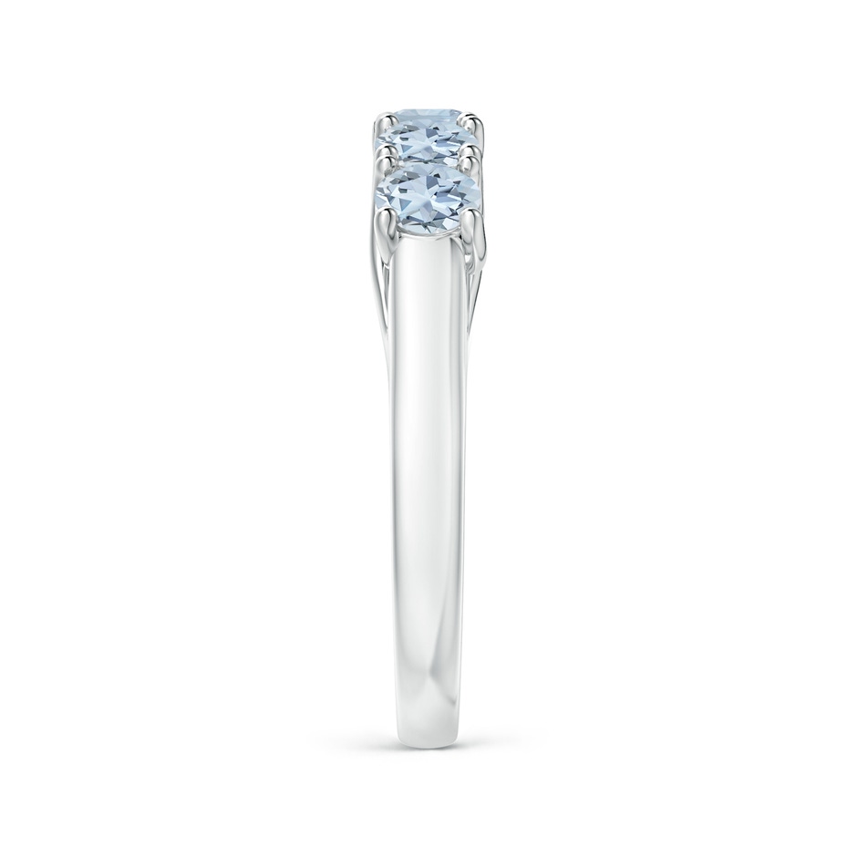 3.8mm A Half Eternity Five Stone Aquamarine Wedding Ring in 18K White Gold side 299