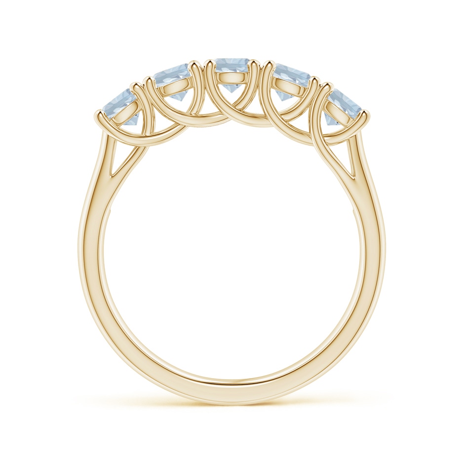 3.8mm A Half Eternity Five Stone Aquamarine Wedding Ring in 18K Yellow Gold side 199