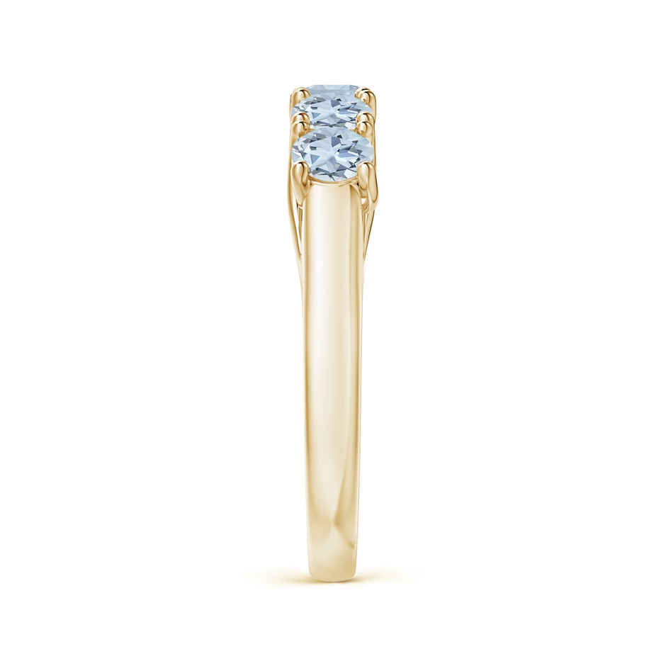 3.8mm A Half Eternity Five Stone Aquamarine Wedding Ring in 18K Yellow Gold side 299
