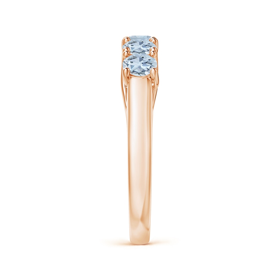 3.8mm A Half Eternity Five Stone Aquamarine Wedding Ring in Rose Gold side 299