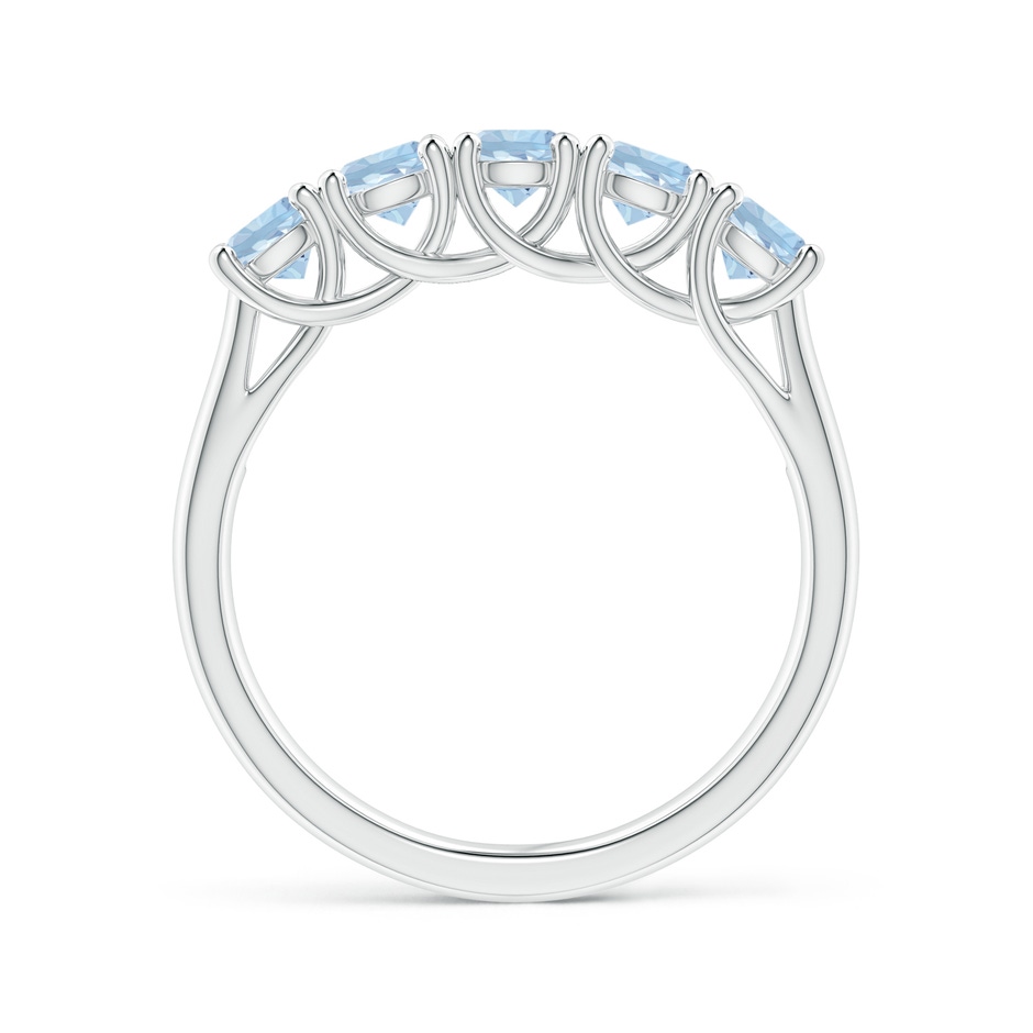 3.8mm AA Half Eternity Five Stone Aquamarine Wedding Ring in S999 Silver side 199
