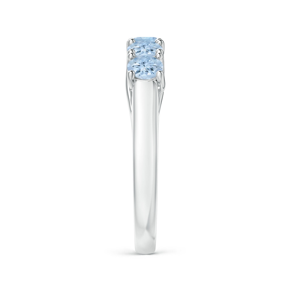 3.8mm AA Half Eternity Five Stone Aquamarine Wedding Ring in S999 Silver side 299