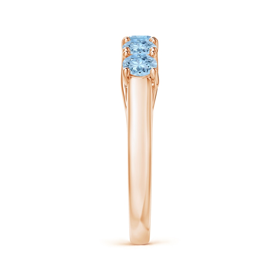3.8mm AAA Half Eternity Five Stone Aquamarine Wedding Ring in 9K Rose Gold side 299