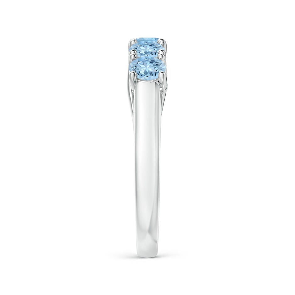 3.8mm AAA Half Eternity Five Stone Aquamarine Wedding Ring in S999 Silver side 299