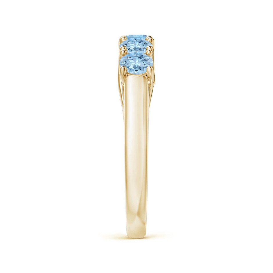 3.8mm AAA Half Eternity Five Stone Aquamarine Wedding Ring in Yellow Gold side 299