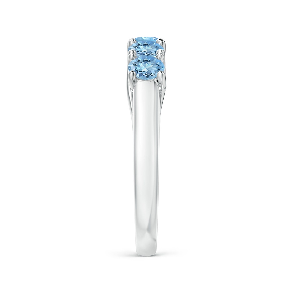 3.8mm AAAA Half Eternity Five Stone Aquamarine Wedding Ring in P950 Platinum side 299