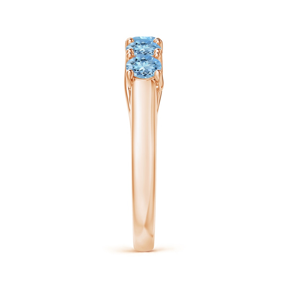3.8mm AAAA Half Eternity Five Stone Aquamarine Wedding Ring in Rose Gold side 299