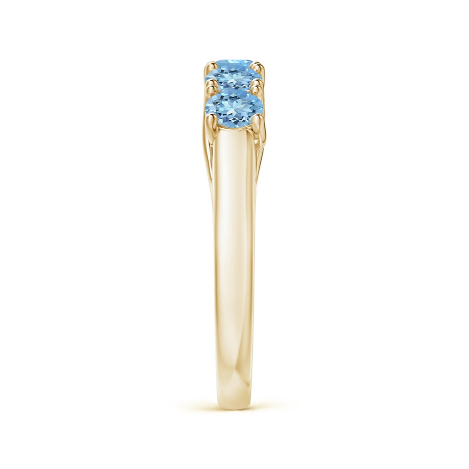 3.8mm AAAA Half Eternity Five Stone Aquamarine Wedding Ring in Yellow Gold side 299