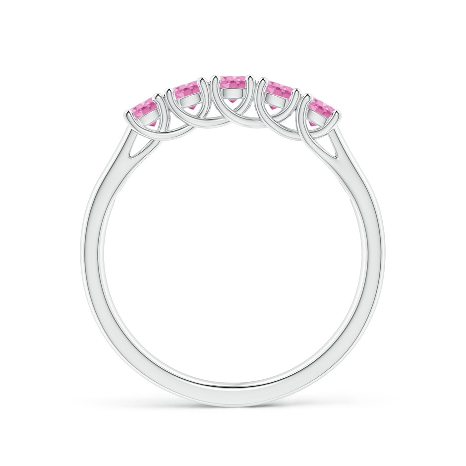 2.8mm A Half Eternity Five Stone Pink Sapphire Wedding Ring in White Gold side 199