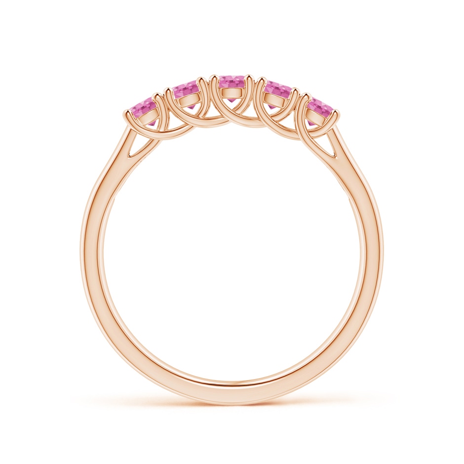 2.8mm AA Half Eternity Five Stone Pink Sapphire Wedding Ring in Rose Gold side 199