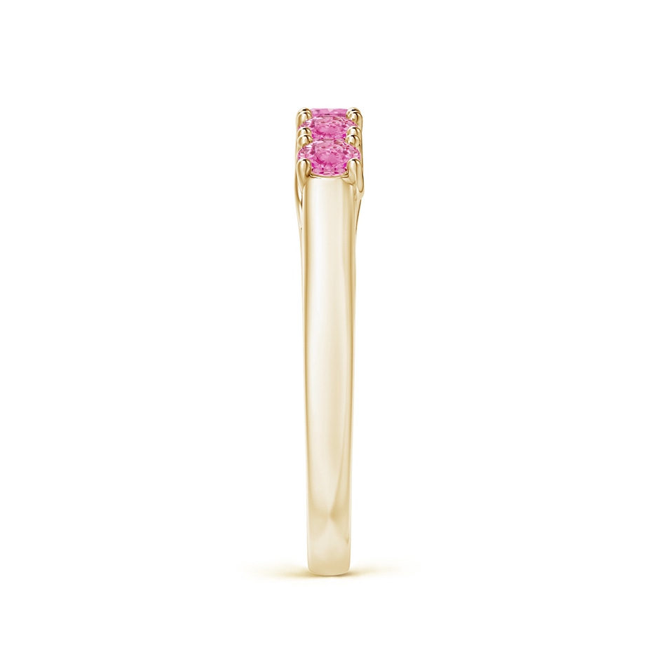 2.8mm AA Half Eternity Five Stone Pink Sapphire Wedding Ring in Yellow Gold side 299