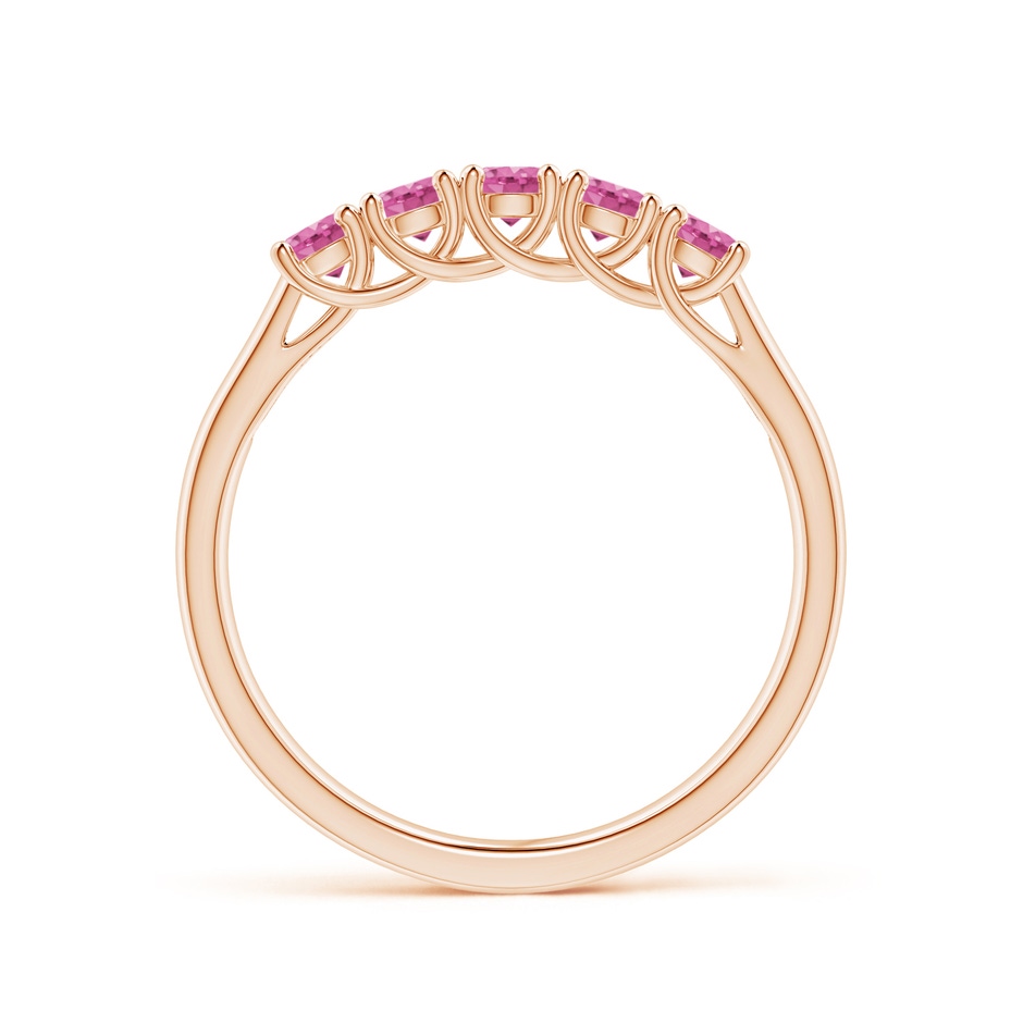 2.8mm AAA Half Eternity Five Stone Pink Sapphire Wedding Ring in Rose Gold side 199
