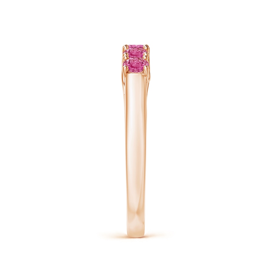 2.8mm AAA Half Eternity Five Stone Pink Sapphire Wedding Ring in Rose Gold side 299