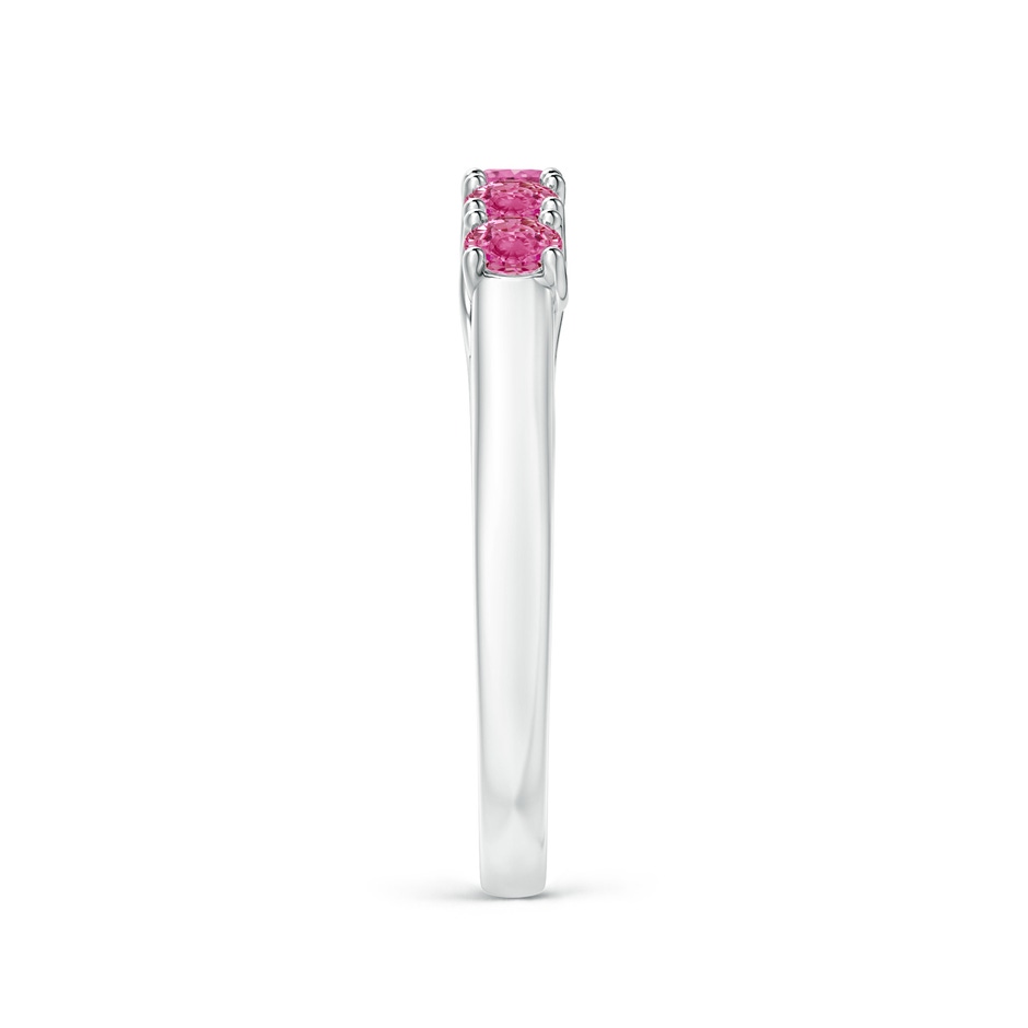 2.8mm AAA Half Eternity Five Stone Pink Sapphire Wedding Ring in White Gold side 299