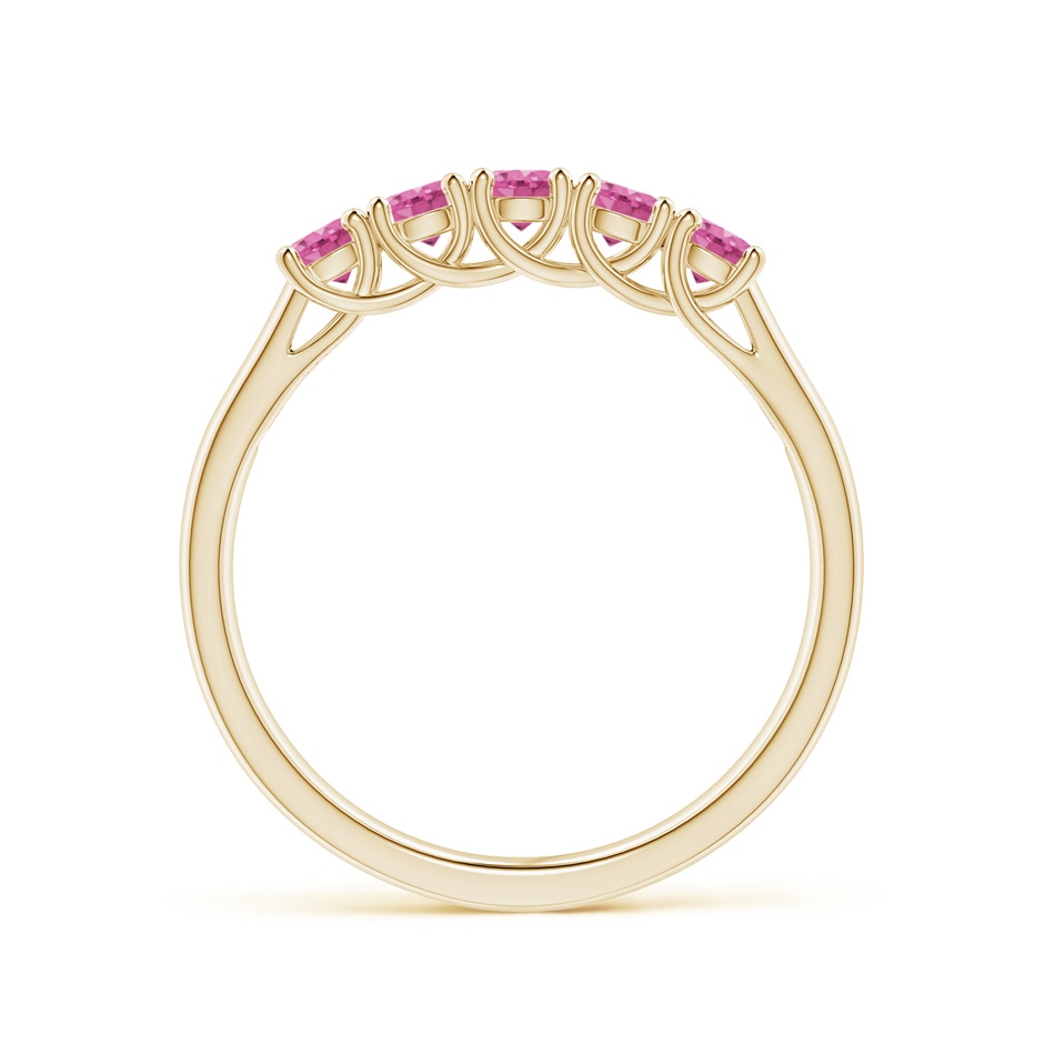 2.8mm AAA Half Eternity Five Stone Pink Sapphire Wedding Ring in Yellow Gold side 199