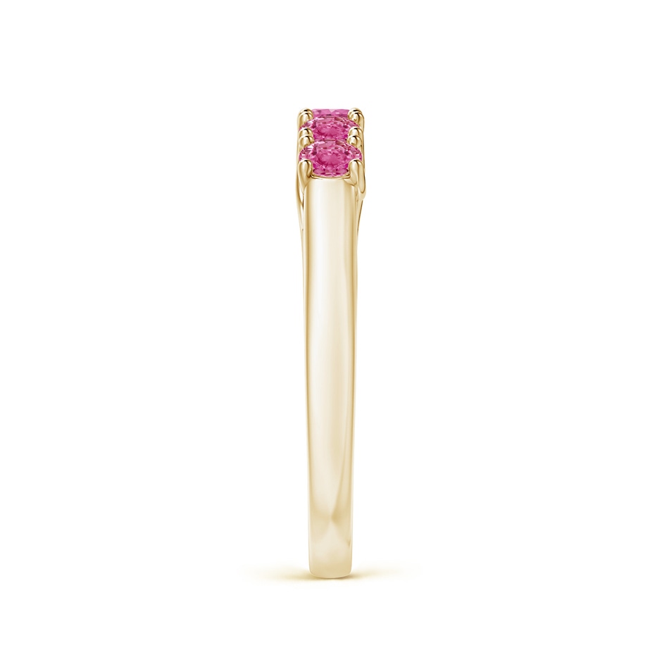 2.8mm AAA Half Eternity Five Stone Pink Sapphire Wedding Ring in Yellow Gold side 299