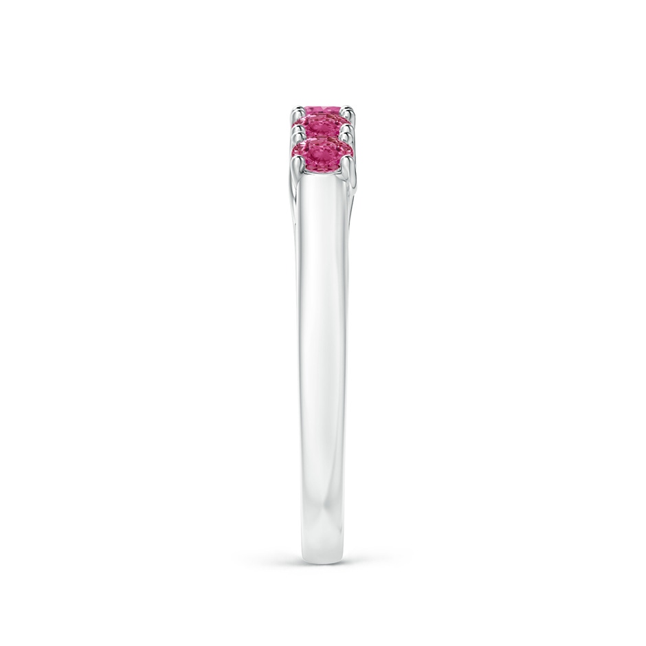 2.8mm AAAA Half Eternity Five Stone Pink Sapphire Wedding Ring in P950 Platinum side 299