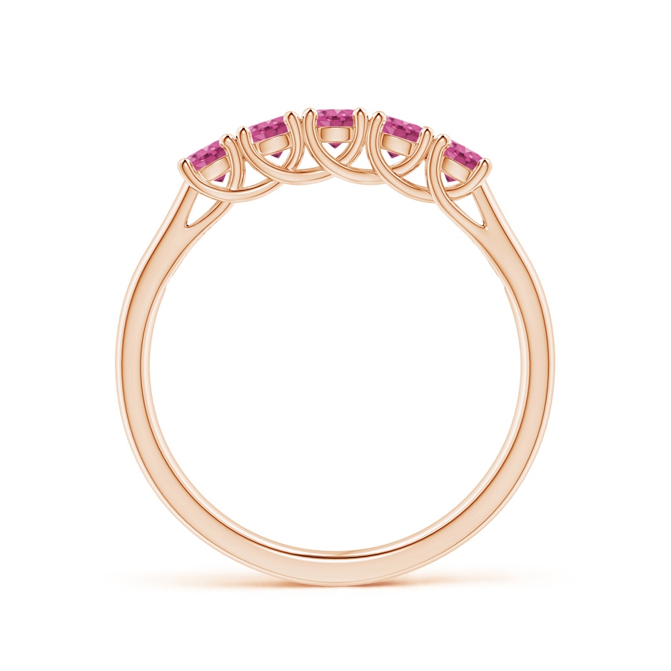 2.8mm AAAA Half Eternity Five Stone Pink Sapphire Wedding Ring in Rose Gold side 199