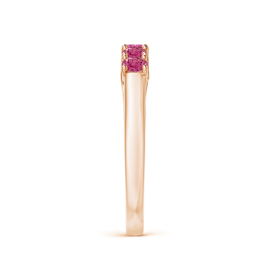 2.8mm AAAA Half Eternity Five Stone Pink Sapphire Wedding Ring in Rose Gold side 299