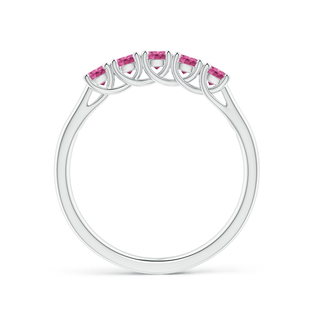 2.8mm AAAA Half Eternity Five Stone Pink Sapphire Wedding Ring in S999 Silver - side 199